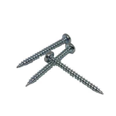 China Wood Chipboard Screws Pan Manufacturer Pan Head Pozi Screw Yellow Galvanized for sale