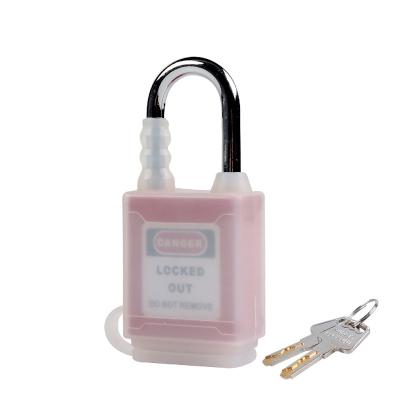 China LOTO 38mm Steel Shackle Body Safety Nylon Padlock With White Color Dustproof Cover BD-G01DP-E for sale