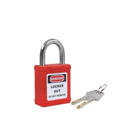 China LOTO 20mm Short Steel Shackle Safety Plastic Nylon Padlock With Master Key BD-G61 for sale