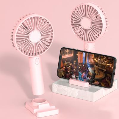 China Mini Handheld Rechargeable Portable Fan Portable Mobile Phone Stand Table Fan for sale