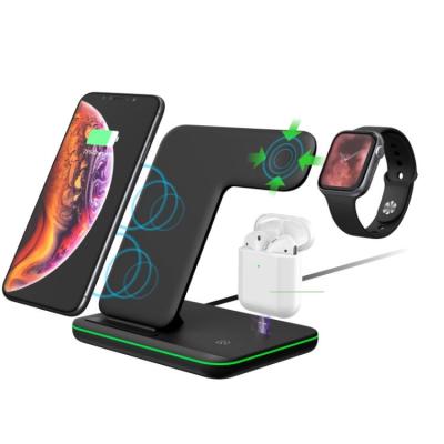 China Mobile Phone Top Selling 3 in 1 Desktop Phone Magnetic Foldable Charger for iPhone Series 15W Fast Charging Wireless Charger for sale