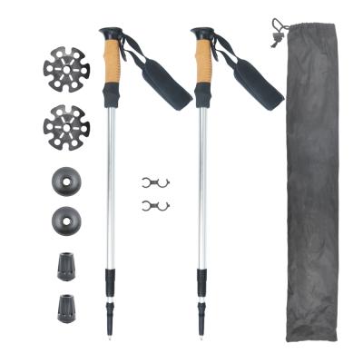 China Outdoor Cork+ EVA Custom Trekking Non-Slip Pole Pole To Increase Cork Handle Walking Stick for sale