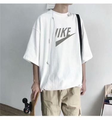 China Anti-wrinkle new design luxury quality cotton loose fit little drop shoulder brand white men's T-shirt oversized for sale