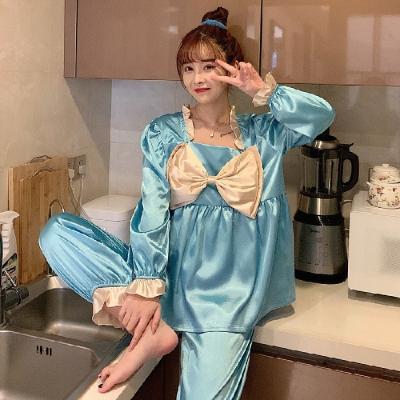 China QUICK DRY Women's Pajamas Women's Silk Satin Pajama Sets Set Long Sleeve Women's Pajamas for sale