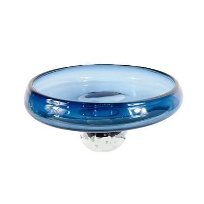 China Sustainable Light Luxury Blue Glazed Fruit Plate Modern Living Room, Tea Table, Dining Table, Sample Room Decorative Decoration for sale