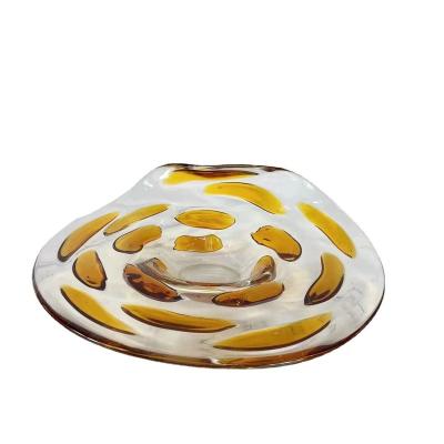 China Sustainable Modern glass veneer edge fruit plate decoration, home, living room, dining table, furniture, exhibition hall, soft decoration for sale