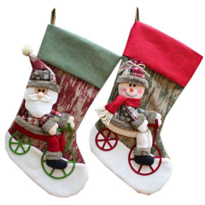 China Christmas Christmas Stocking Gift Bag Santa Claus Candy Bag Three-dimensional Doll Christmas Decoration Christmas Stocking Gift Bag for sale