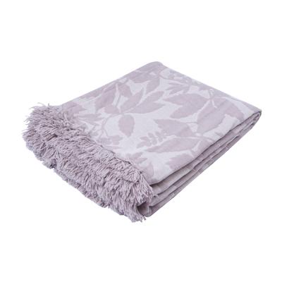 China PORTABLE Double Layer Jacquard Woven Throw With Chenille Fringes for sale