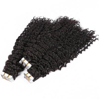 China Wholesale Kinky Curly Double Drawn Hair Kinky Curly Tape In Hair Extensions 100% Remy Hair for sale