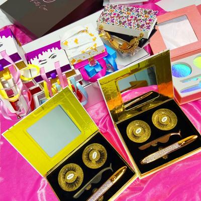 China Wholesale Private Label Thick 3D 25MM Mink Eyelash Kits Packaging Custom Fluffy Lash Box Mink Lash Vendor for sale