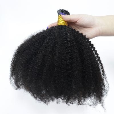 China Curly Curl Curl Holding After Wash Custom Texture I Tip Hair Micro Links 100% Tips Virgin Hair Extensions for sale