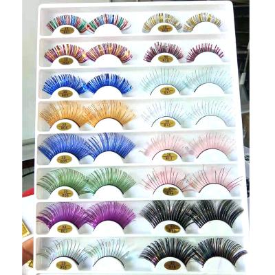 China Colorful Carnivals Christmas Festival Lashes Colorful Cartoon False Eyelashes for sale