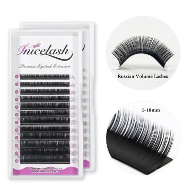 China Inice Soft Natural Korea Bulk Wholesale Pbt Easy Silk Lash Fan Eyelash Extensions Vendor Fluffy Soft 03 Volume for sale