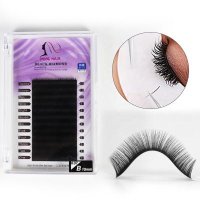 China Natural Wholesale Private Label Lash Extensions Matte Black Flat Ellipse Lashes Extension for sale