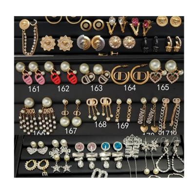 China Hotsale TRENDY Arousing Luxury Famous Brand Designer Jewelry CC GG Anting Double Density Piercing Glitter Piercing Earring Dangle Stud Earrings for sale