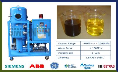 Chine Acier au carbone efficace de l'épurateur 35kw 1550mm d'huile de graissage de vide à vendre