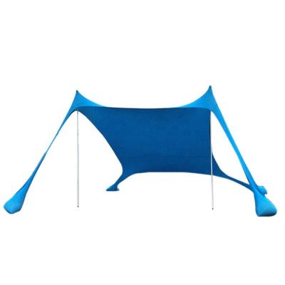 China UV-Resistant Nylon Fabric Canopy Tent Portable Sun Shelter Beach Sun Shade Tent With Sandbag And Aluminum Poles for sale