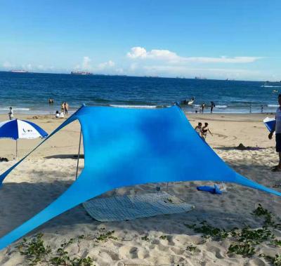 China Extended Type Pop Up Beach Tent Sun Shelter UPF50+ With Sand Shovel Ground Pegs And Stability Pole Use For Camping for sale