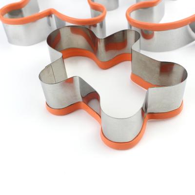 China Disposable 3pcs Stainless Steel Metal Cookie Cutter Mold Set Silicone For DIY for sale