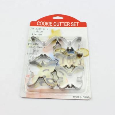 China Beautiful 5pc Disposable Butterfly Cookie Cutter Set Stainless Steel for sale