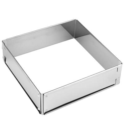 China Sustainable Baking Tool Kit Square Shaped Stainless Steel Ring Cake Mold for sale