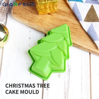 China Disposable Christmas Tree Cake Molds Silicone Pan Cake Baking Tools for sale