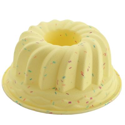 China Sustainable Easy To Clean Silicone Fluted Cake Baking Pan Bundt Cake Mold For Jello Cakes Making Gelatin Bread DIY for sale