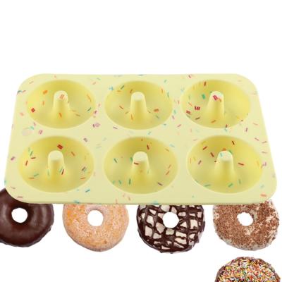 China Cake Tools Silicone Donut Maker Cutter Viable Heat Resistant Baking Molds for sale