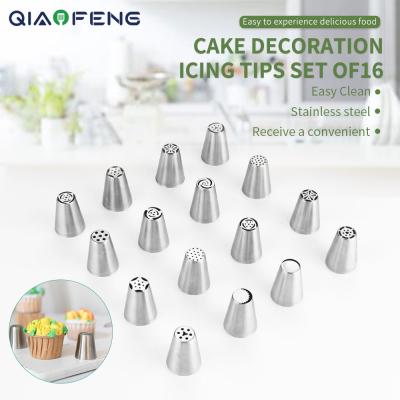 China Viable Icing Tips Set For Cake Decorating Stainless Steel Cookie Pastry Tip Sets Baking Tools for sale