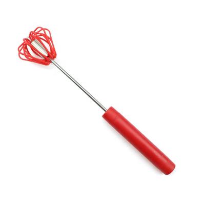 China Sustainable Manual Egg Beater Whisk Stainless Steel Rotating Push Beats Coffee Rotating Milk for sale