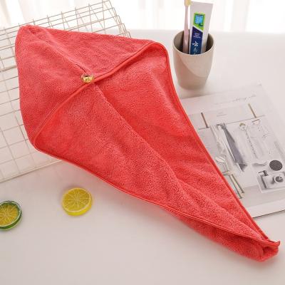 China Compressed Chinese Coral Velvet Compressed Turban Absorption Factory Low Cost Fast Drying Hair Towel Hat for sale