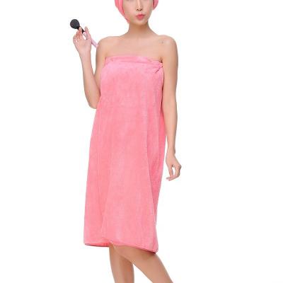 China Factory Supply QUICK DRY Microfiber Fleece Bathrobe Lady Magic Coral Colored Bath Skirt for sale