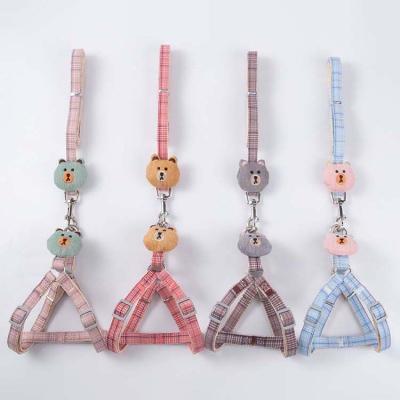 China New Hot Selling Style Pulling Cartoon Stocked Bear Printing Pet Accessories Designer Luxury Sublimation Dog Leash Hook for sale