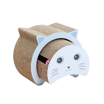 China Cat Scratcher Lounge Recycled Corrugated Viable Small Cardboard Scratching Post Toy Pad Lounge Cardboard Cat Scratching Post for sale