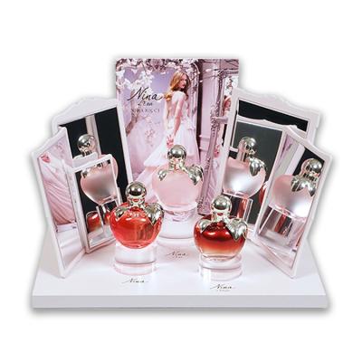 China Customization High End Luxury Countertop Acrylic Acrylic Perfume Cosmetics Storage Table Display Stand Demonstration for sale