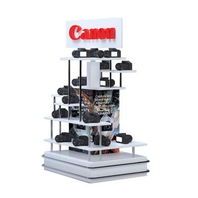 China Floor Showcase Promotion Metal Model Digital Camera Product Smart Phone Retail Store Display Rack Wholesale Free Standing for sale