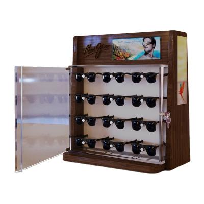 China Glasses Store Sunglasses Display Rack Custom Wooden Acrylic Eyewear Store Display Rack for sale