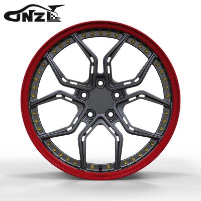 China 6061t6-aluminum alloy Custom Passenger Car Wheels 17 To 24 Inches 8-12j Double Color Modified GT Sport Forged Wheel for sale