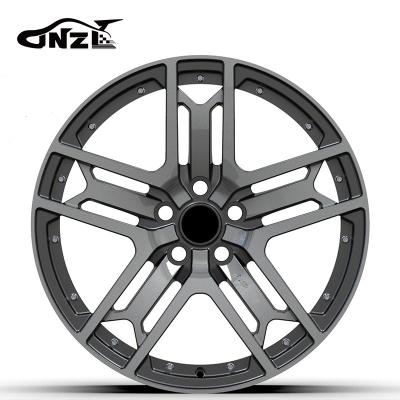 China 6061t6-aluminum alloy Custom Forged Wheel Passenger Car Wheels Two Gunmetal Tire 5x100 Monoblock Forged Wheels for sale