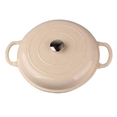 China Dutch Viable Oven Braisers Pan Enamel Saucepan 30cm Enamel Cast Braisers for sale