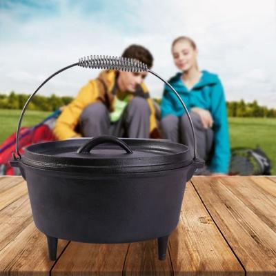 China Amazon Selling Cookware Sustainable Hot Pre-Seasoned Deep Cast Iron Camp Dutch Oven for sale