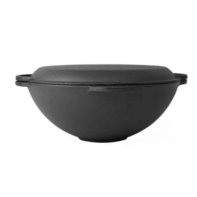 China Sustainable Outdoor Running Soup Cooking Pot Cast Iron Kazan Pot Metal Cast Iron Cauldron For Camping for sale