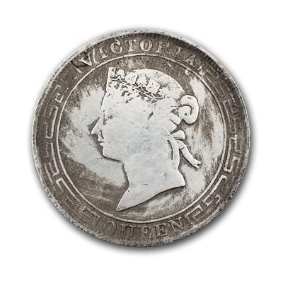 China Fan Shu Souvenir Old One Dollar Hong Kong From China 1867 Years Victoria Coins Antique Silver for sale