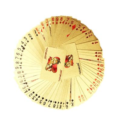 China Luxury Gold Plated Poker Cards Plastic 24k Shu Custom Play Table Game Cards Fan Entertaiment Playing Cards for sale