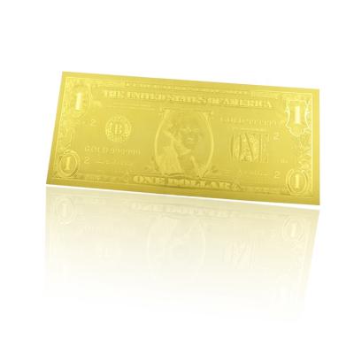 China 24k Gold Foil Bill Banknote USA plastic Art Crafts For Special Gift from FS-craft Europe 1 dollar for sale