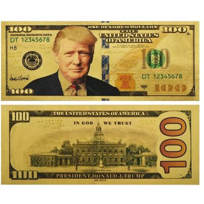 China Europe FS-Craft Special Gift US President Trump The 45th 100 Dollar Gold Foil Banknote for sale