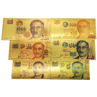 China Realistic Plastic FS-Craft 24k Singapore Bill Gold Foil Prop Money Europe Business Gifts For Clients for sale