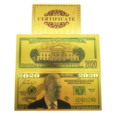 China Europe Fan Shu New Product Customized Banknote Foil USA Novelty Money 20 Dollar Bill Biden Dollar for sale