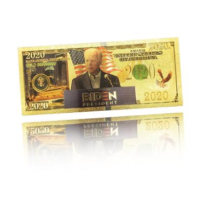 China Europe Fan Shu America President Biden Gold Dollar Note Foil PET Banknote 2020 new for collection for sale