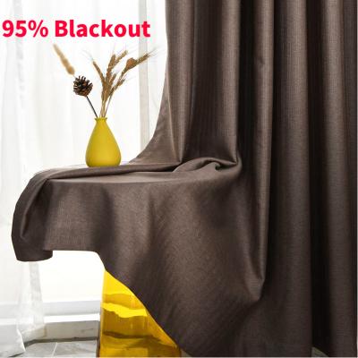 China Wholesale Blackout Success Amazon Supplier Ready Made Polyester Twine Modern Thermal Insulated Blackout Curtain Fabric For Hotel for sale